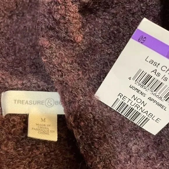 Treasure and Bond Burgundy Wool Alpaca Cardigan Medium - Picture 5 of 7